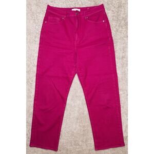 Loft The Straight Hot Pink Magenta Jeans Pants Womens Size 6